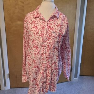 Columbia Pink and White Women's Blouse